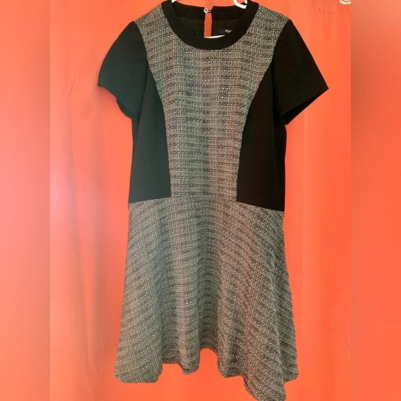 MADEWELL Textured Tribune Dress Charcoal size 6 - Picture 4 of 10